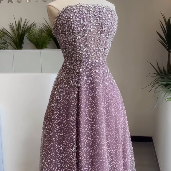 Elegant Purple Party Gown